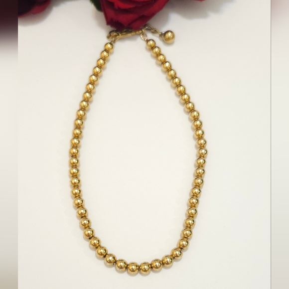 Vintage Napier Gold Tone Bead on Chain Choker Necklace 14"-16" long - Picture 3 of 9